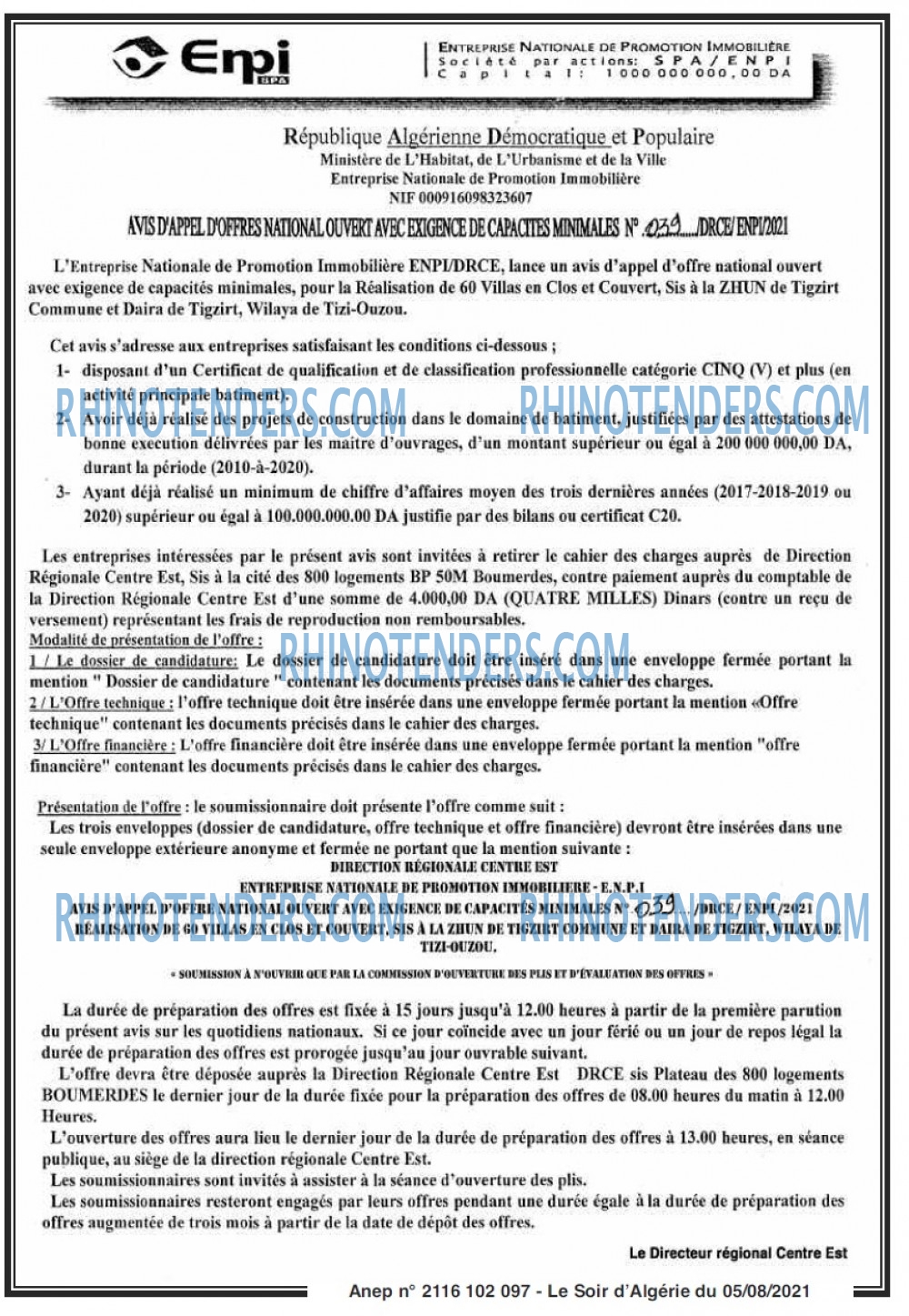 LE SOIR D'ALGERIE