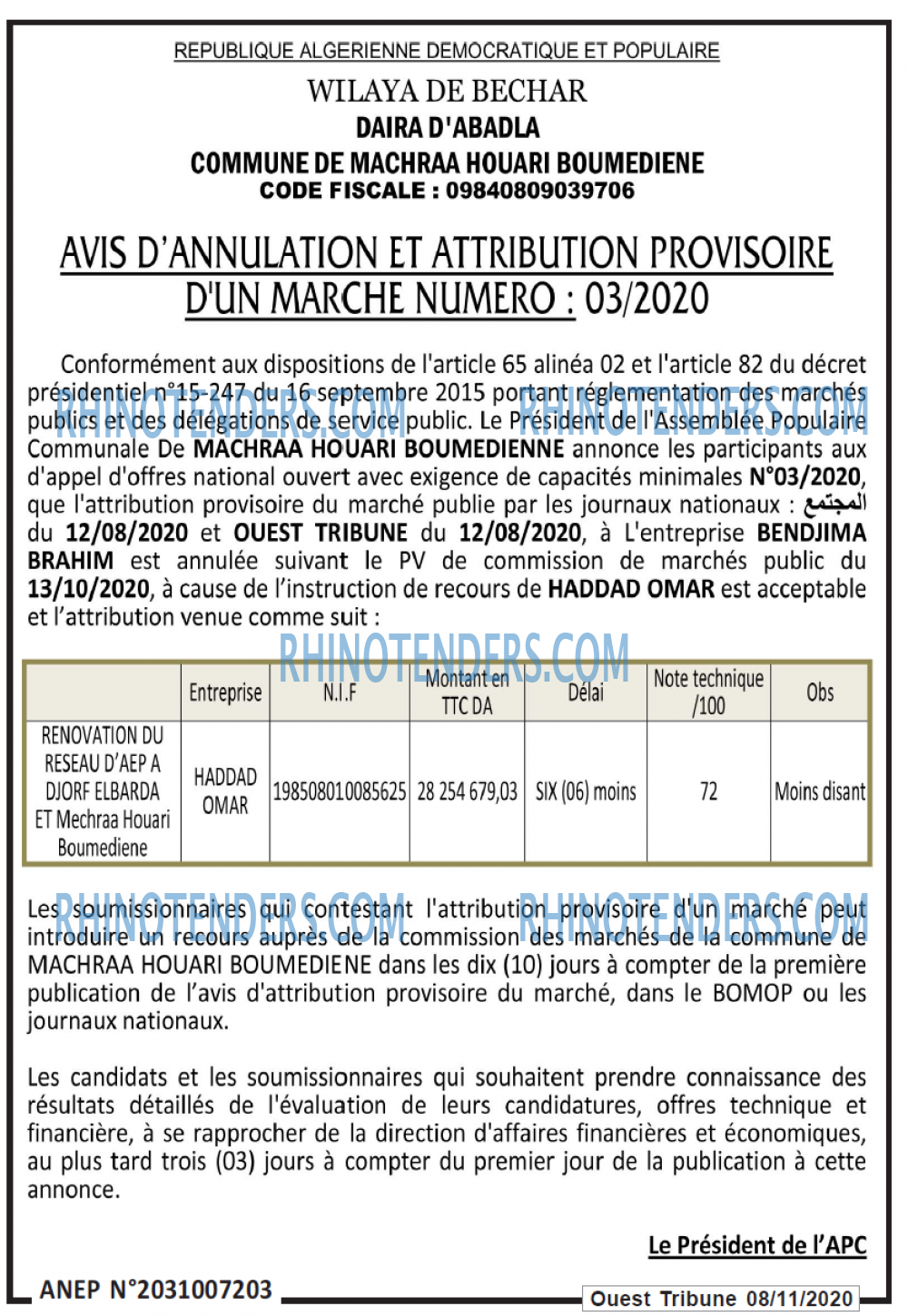 ouest TRIBUNE