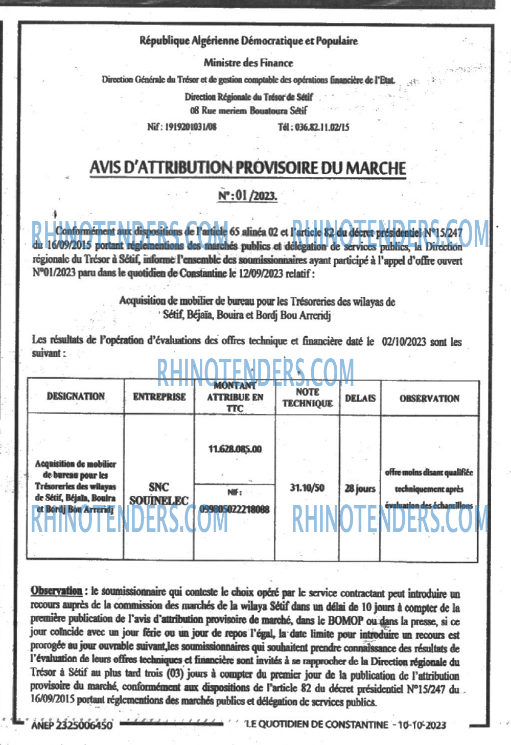LE QUOTIDIEN DE CONSTANTINE
