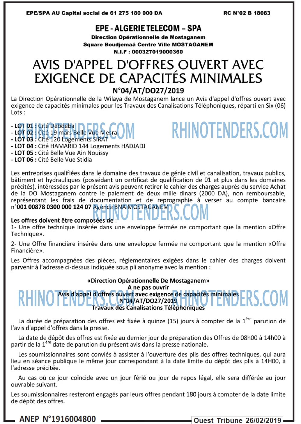 ouest TRIBUNE