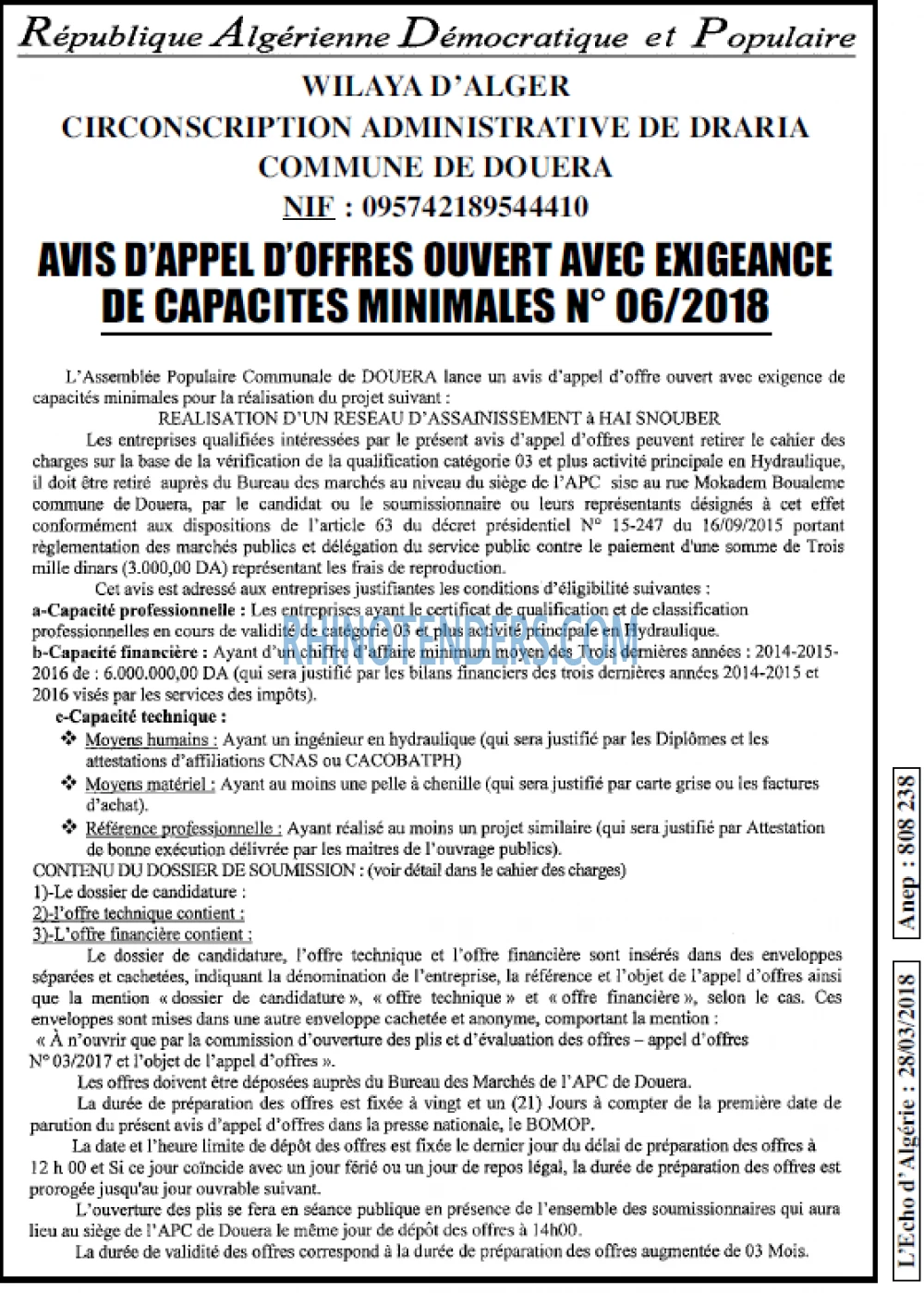 L'ECHO D'ALGERIE