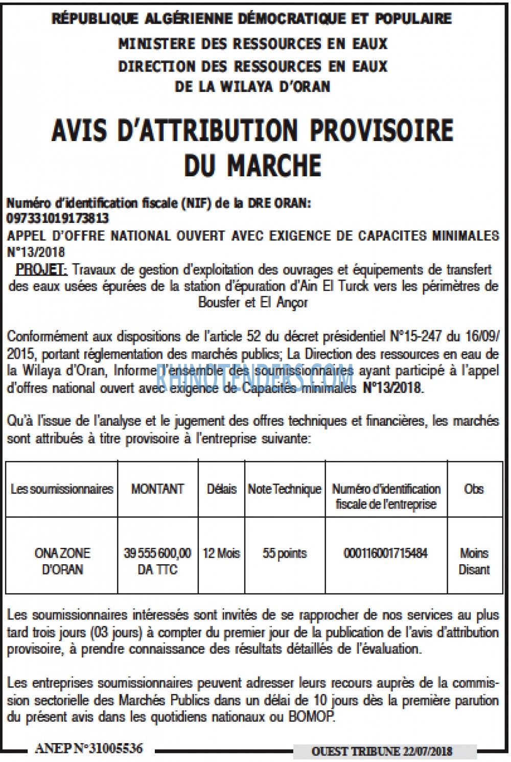 ouest TRIBUNE