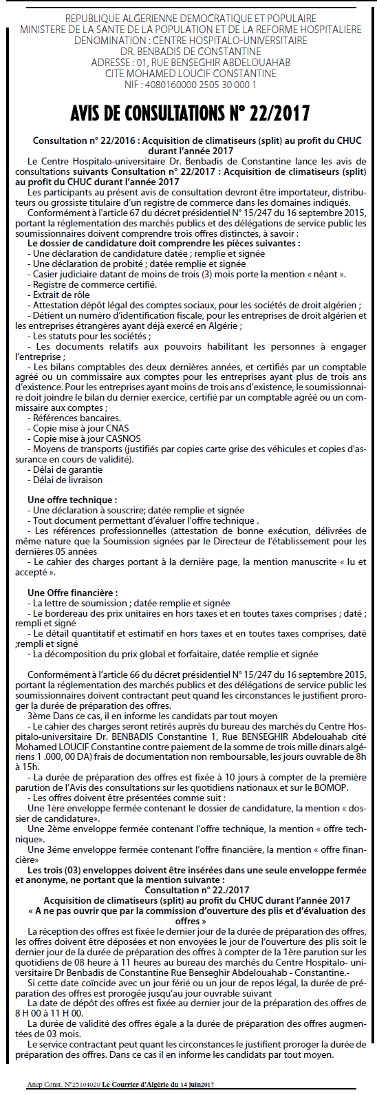 Le Courrier d'Algerie