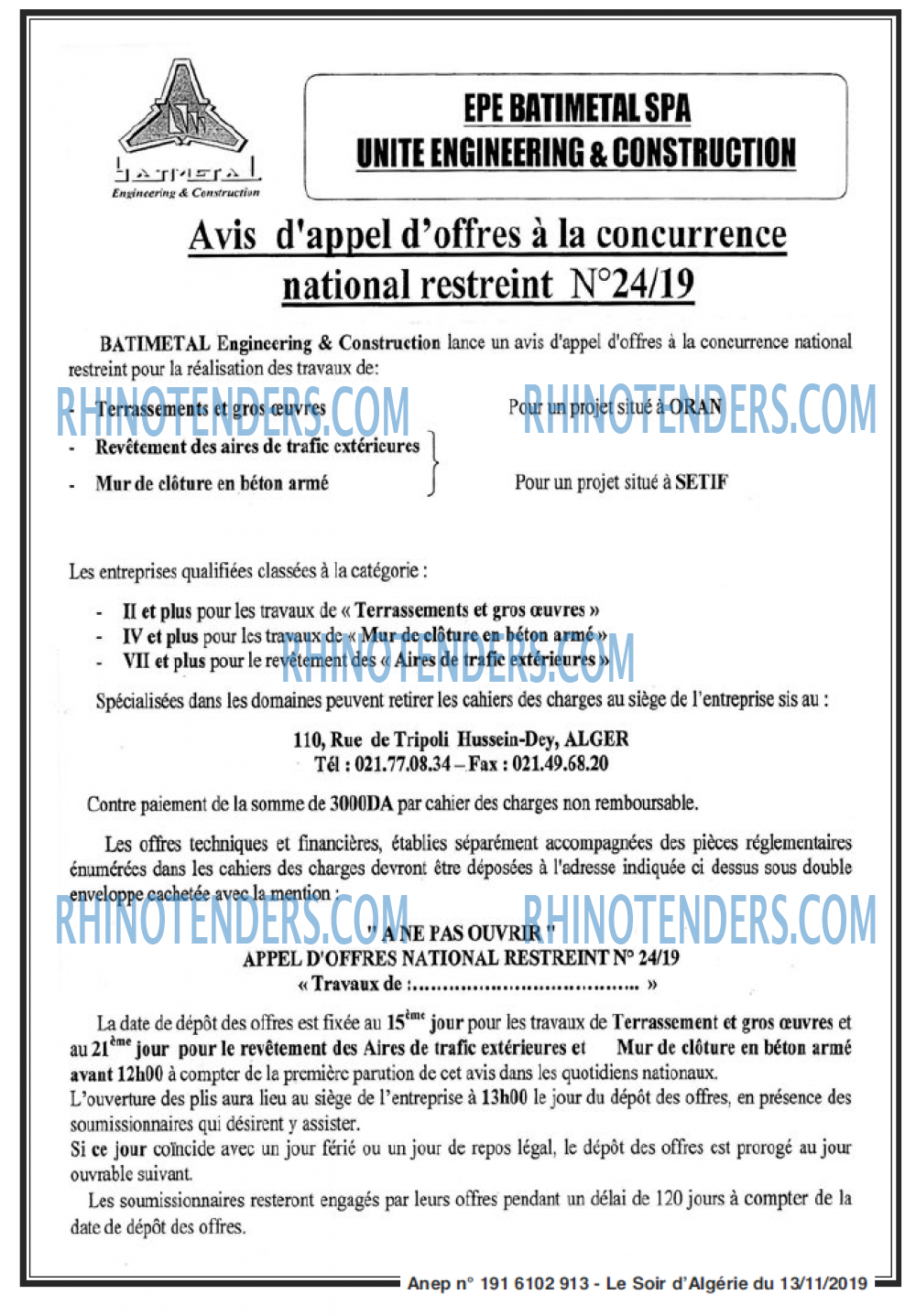 LE SOIR D'ALGERIE