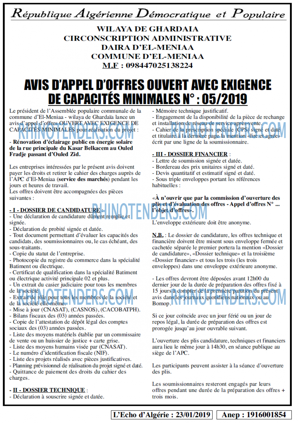 L'ECHO D'ALGERIE