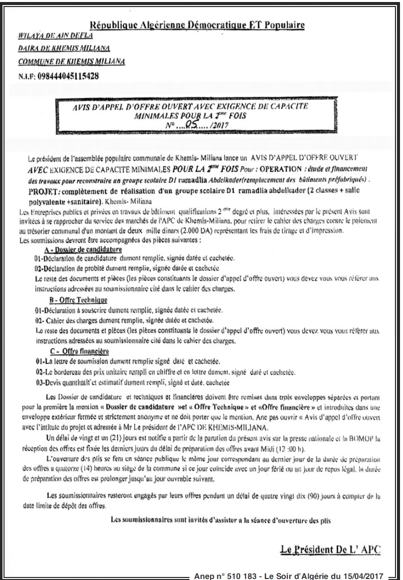 LE SOIR D'ALGERIE