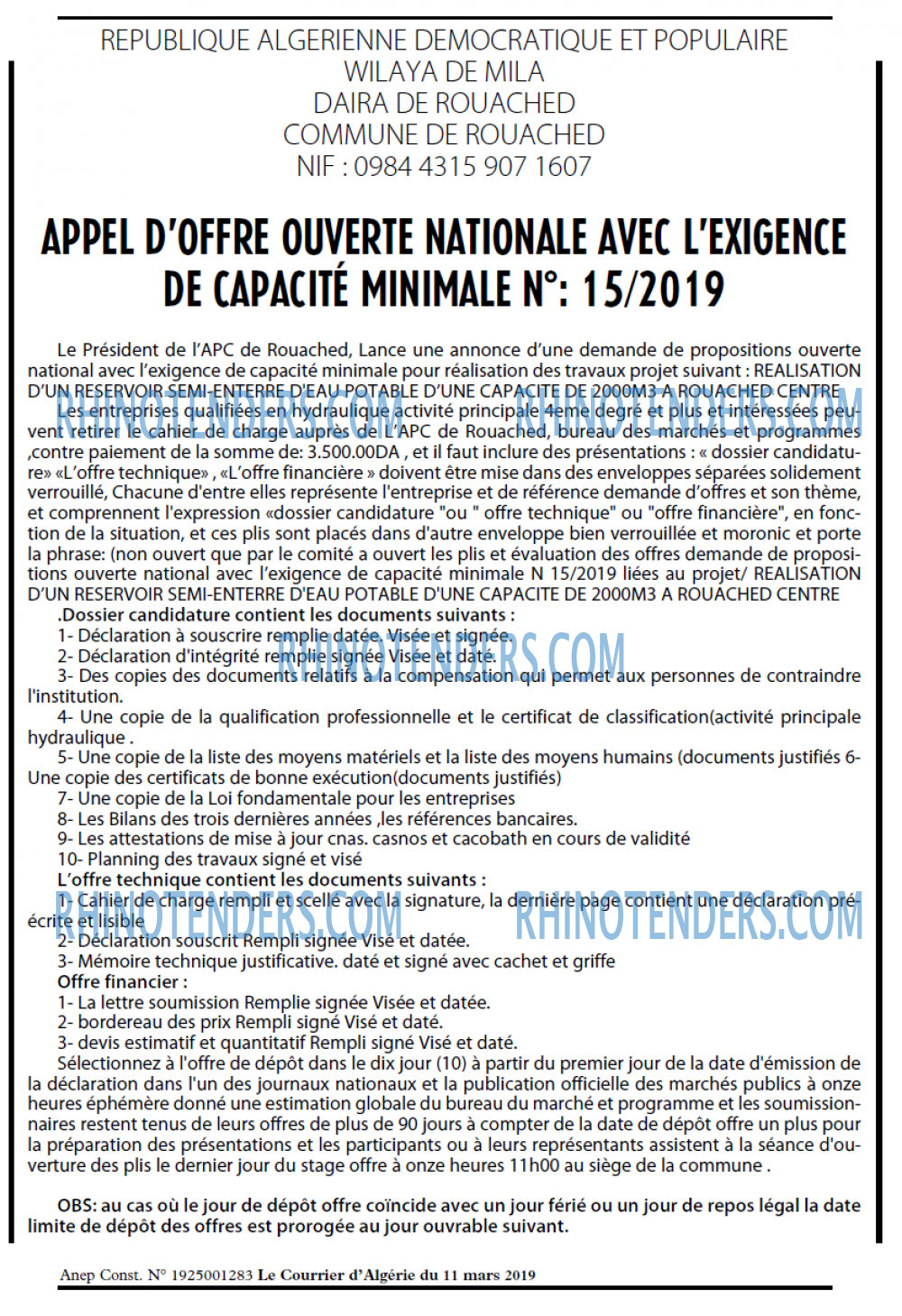 Le Courrier d'Algerie