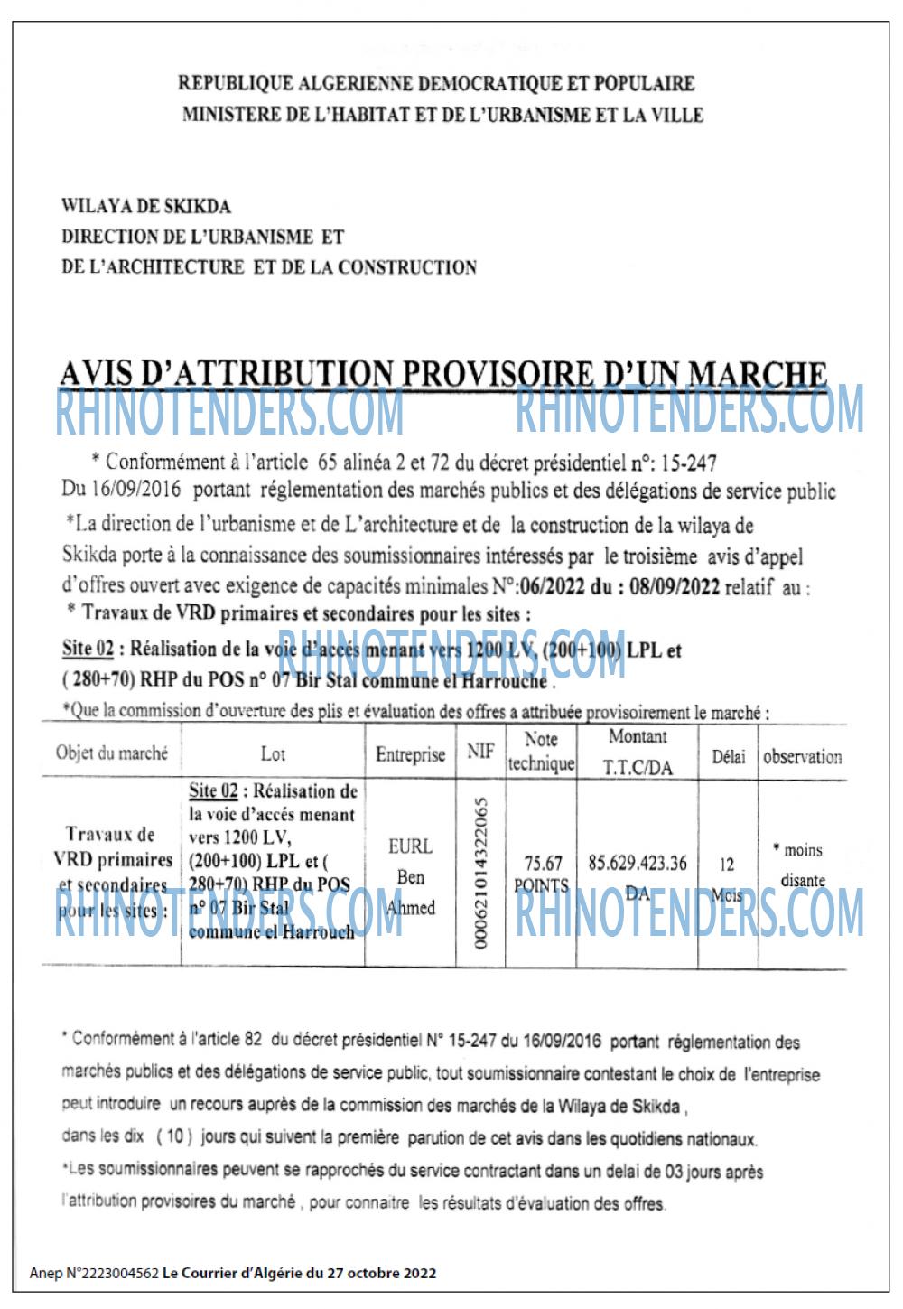 Le Courrier d'Algerie