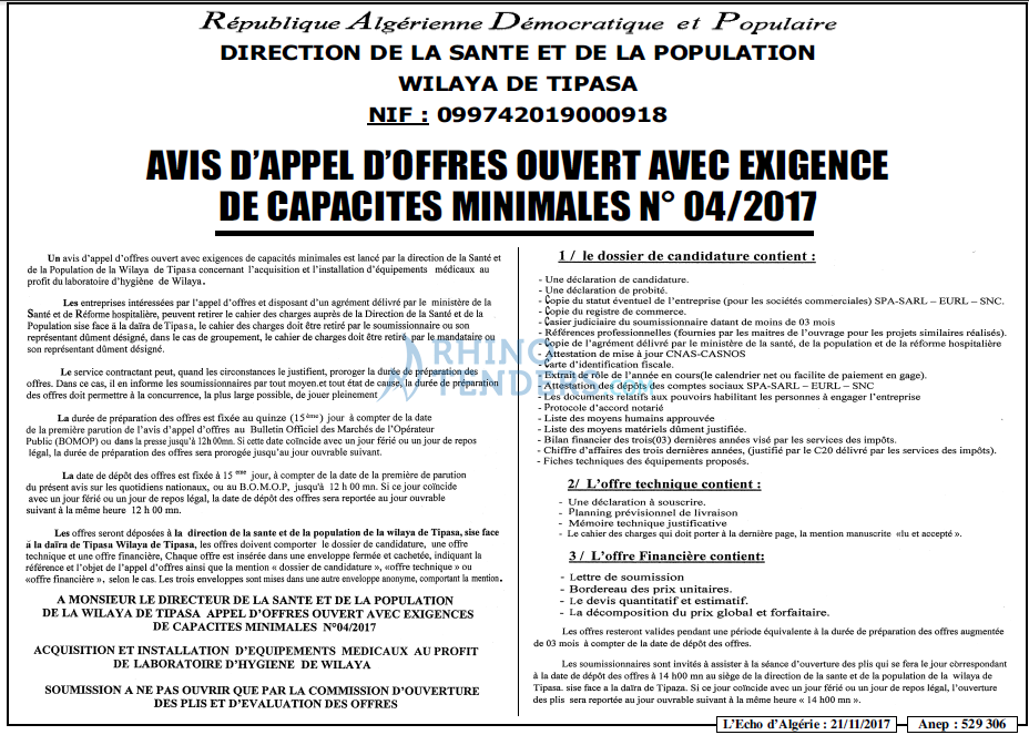 L'ECHO D'ALGERIE