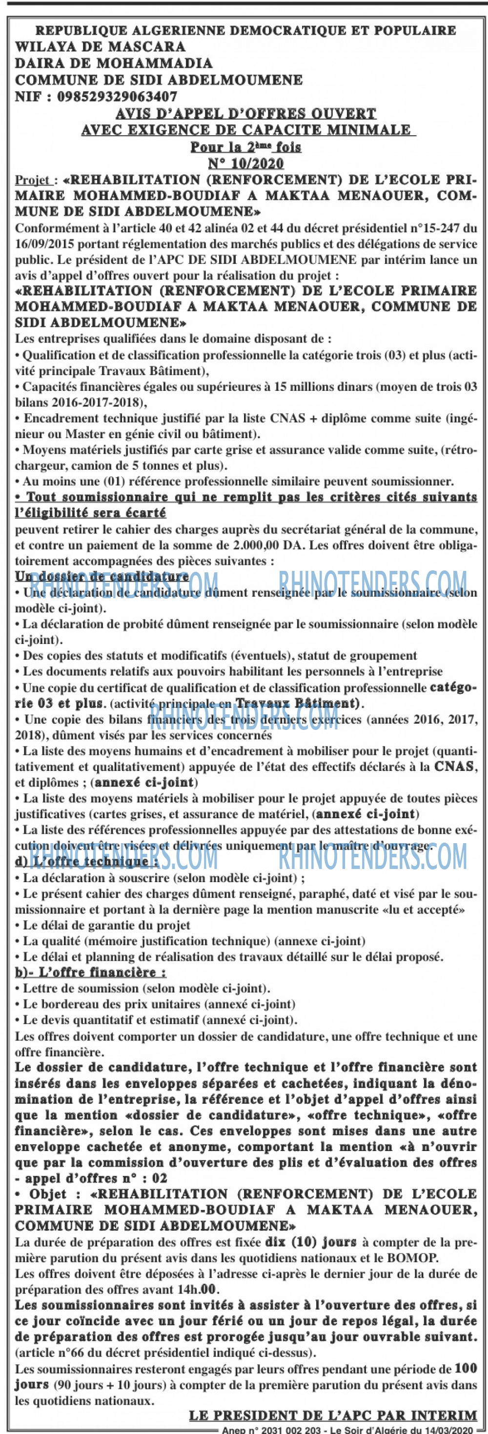 LE SOIR D'ALGERIE