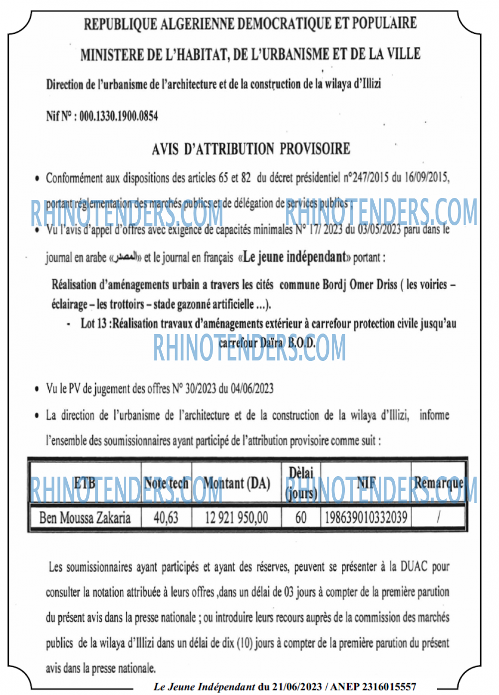 Le jeune indépendant