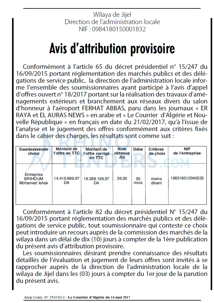 Le Courrier d'Algerie