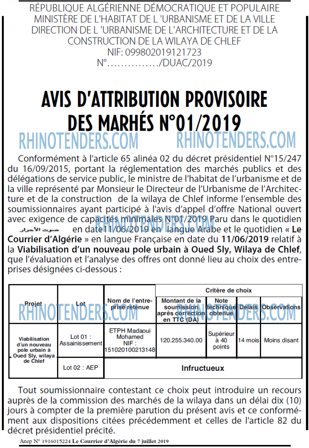Le Courrier d'Algerie