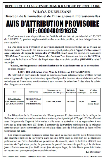 TRIBUNE DES LECTEURS