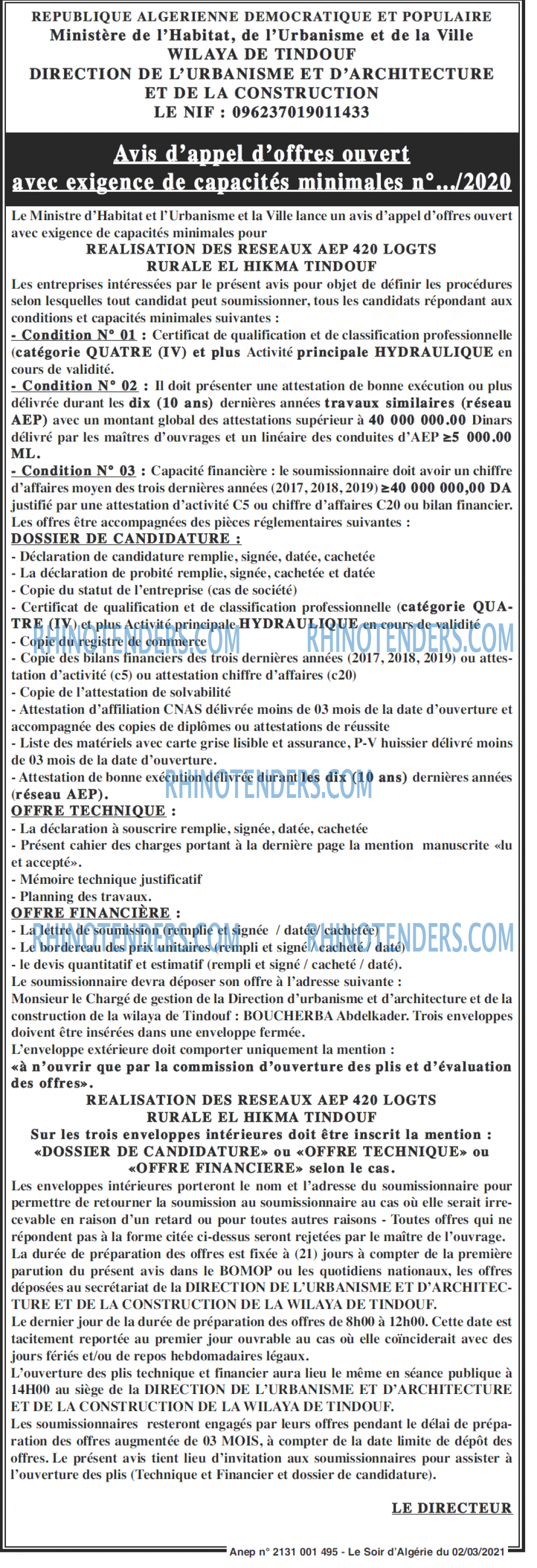 LE SOIR D'ALGERIE