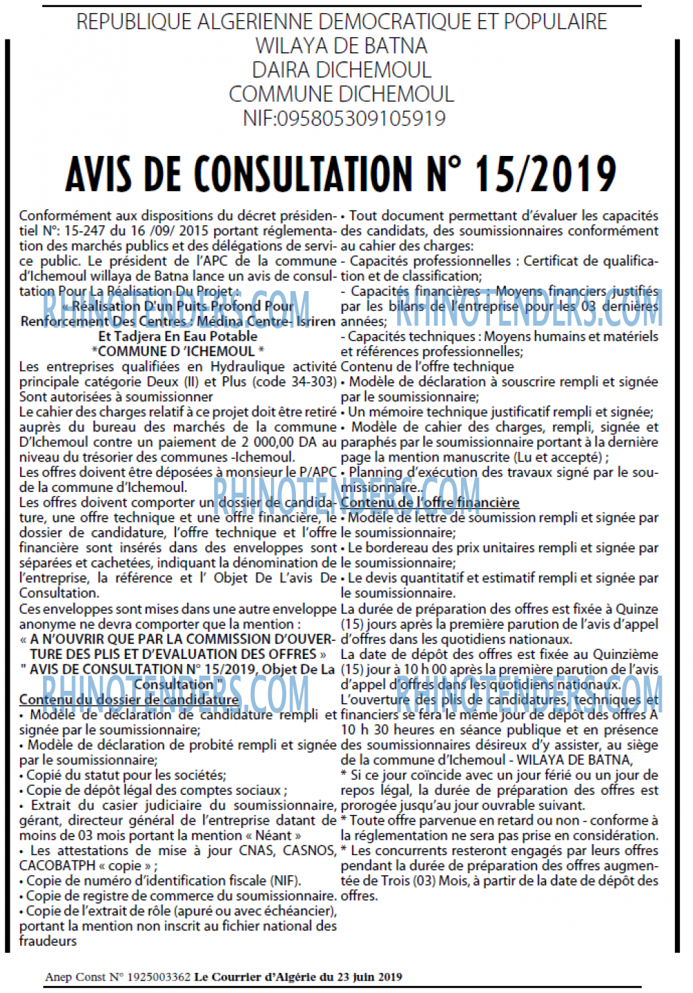 Le Courrier d'Algerie