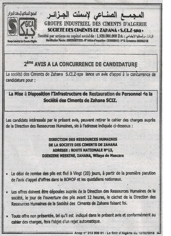 LE SOIR D'ALGERIE