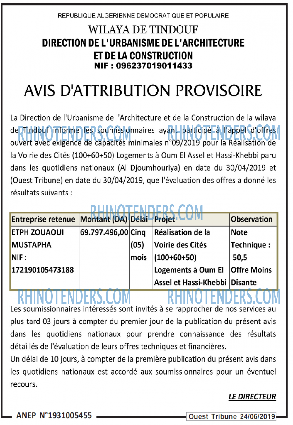 ouest TRIBUNE