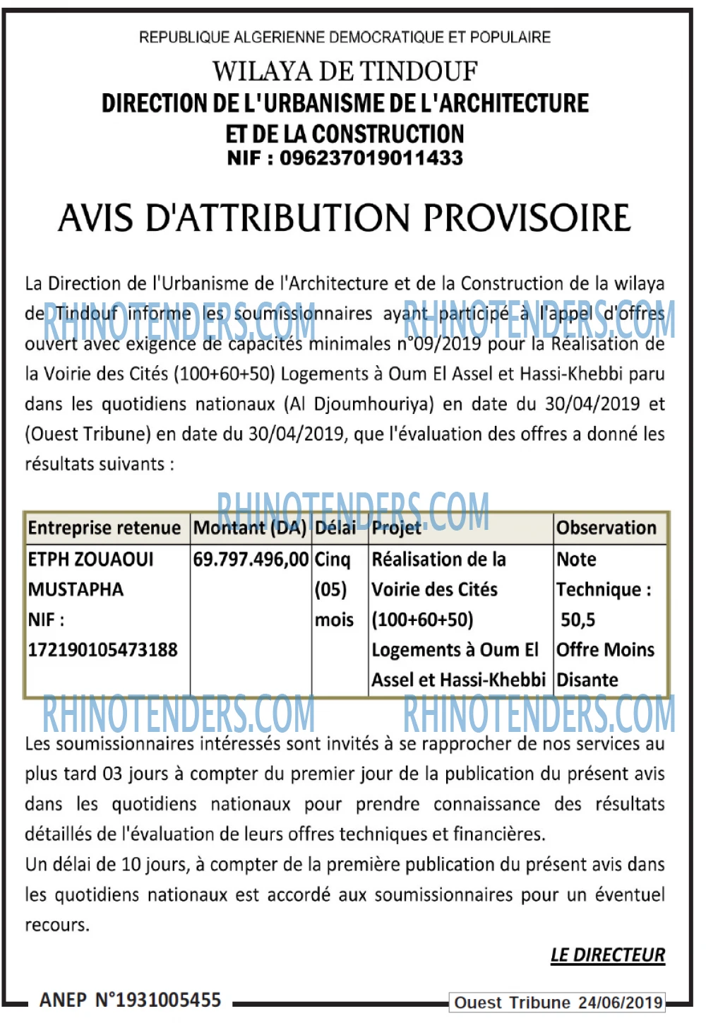 ouest TRIBUNE