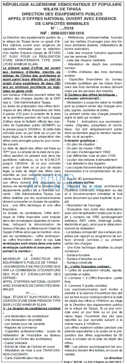 LE SOIR D'ALGERIE