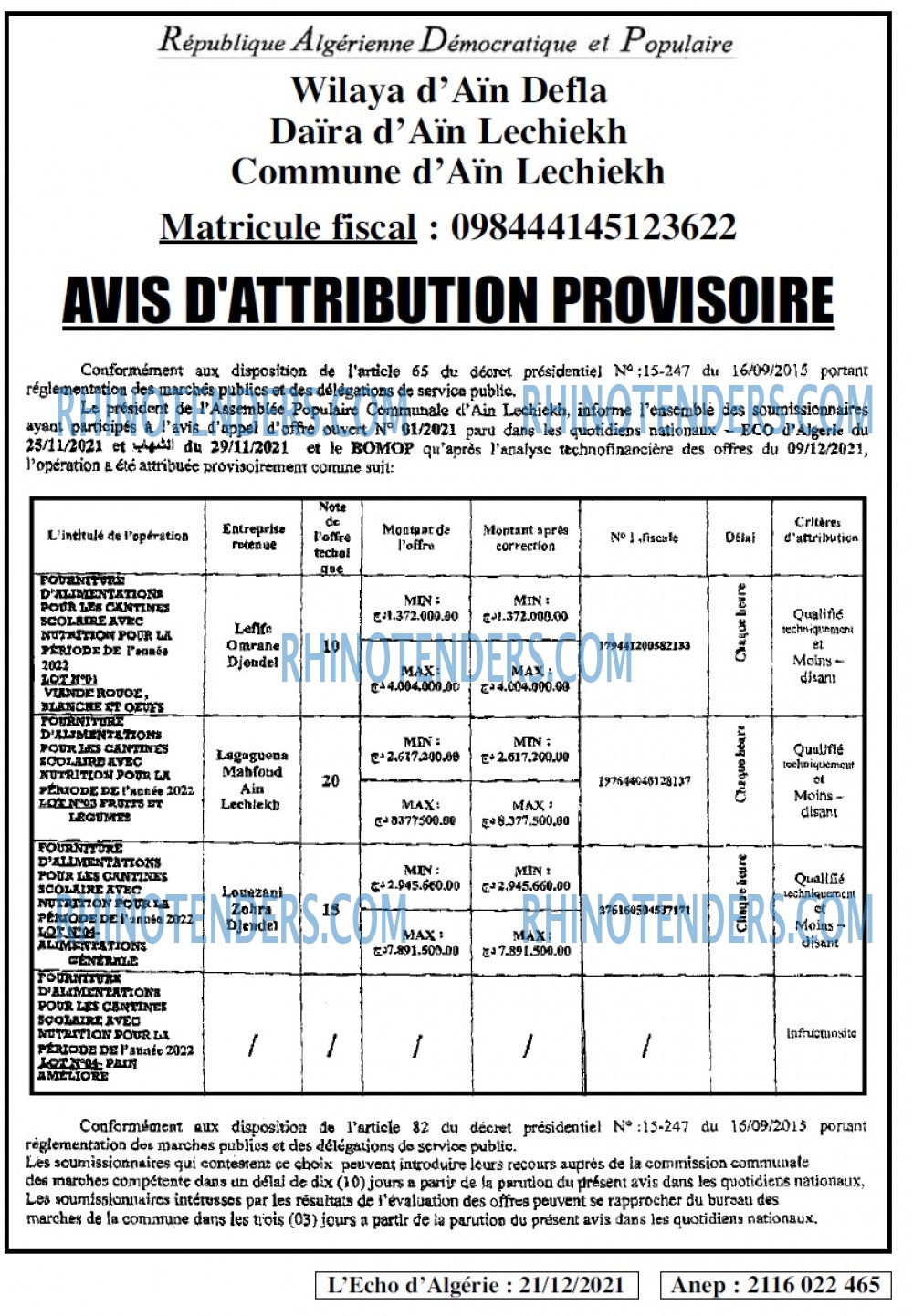 L'ECHO D'ALGERIE