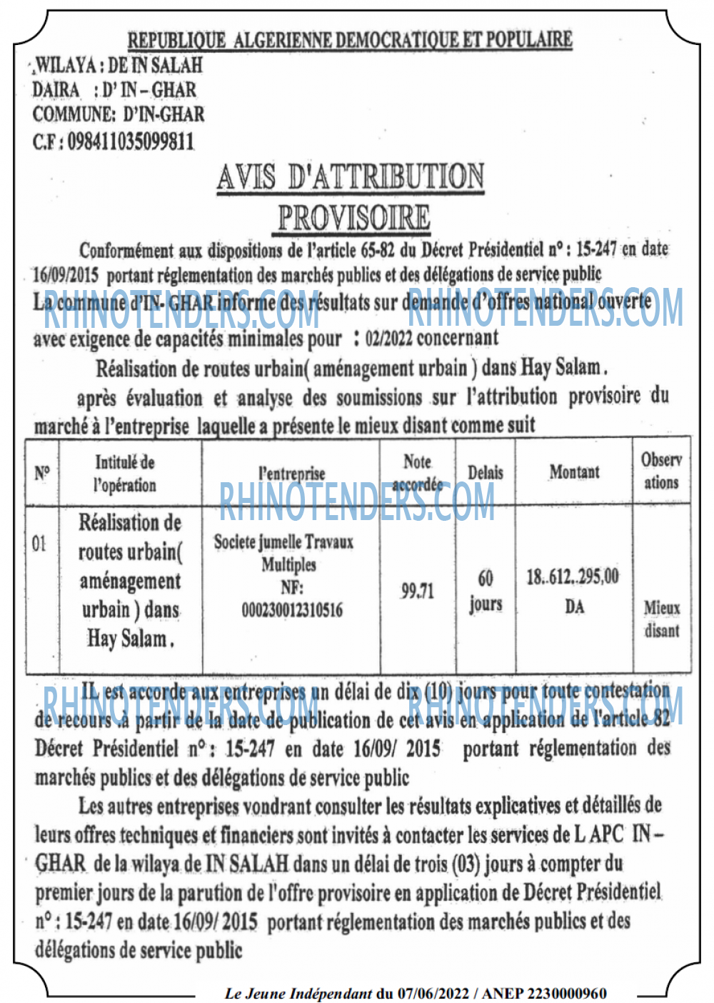 Jeune Independant