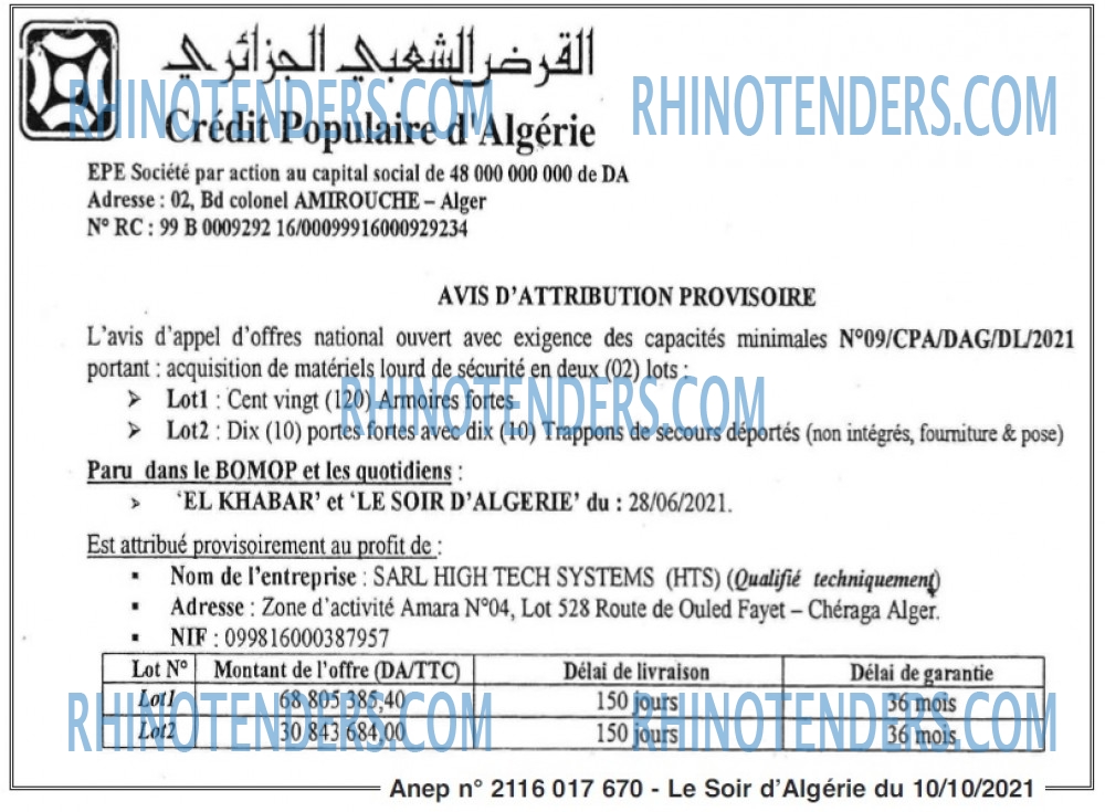 LE SOIR D'ALGERIE