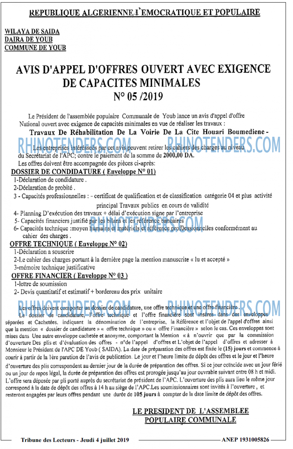 TRIBUNE DES LECTEURS