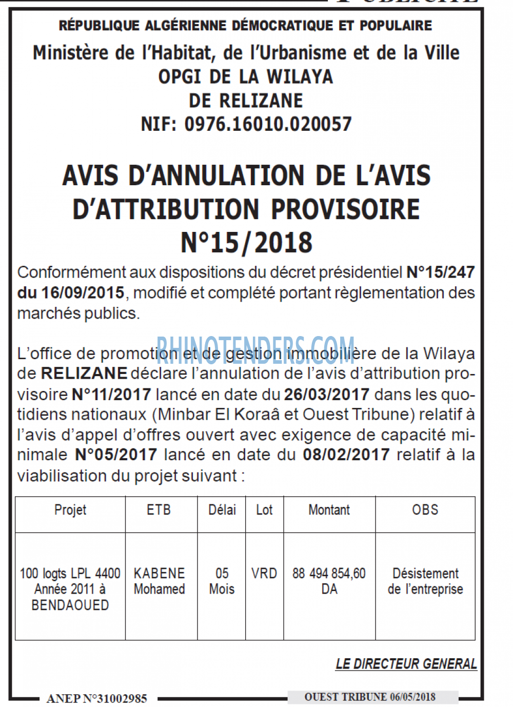 ouest TRIBUNE