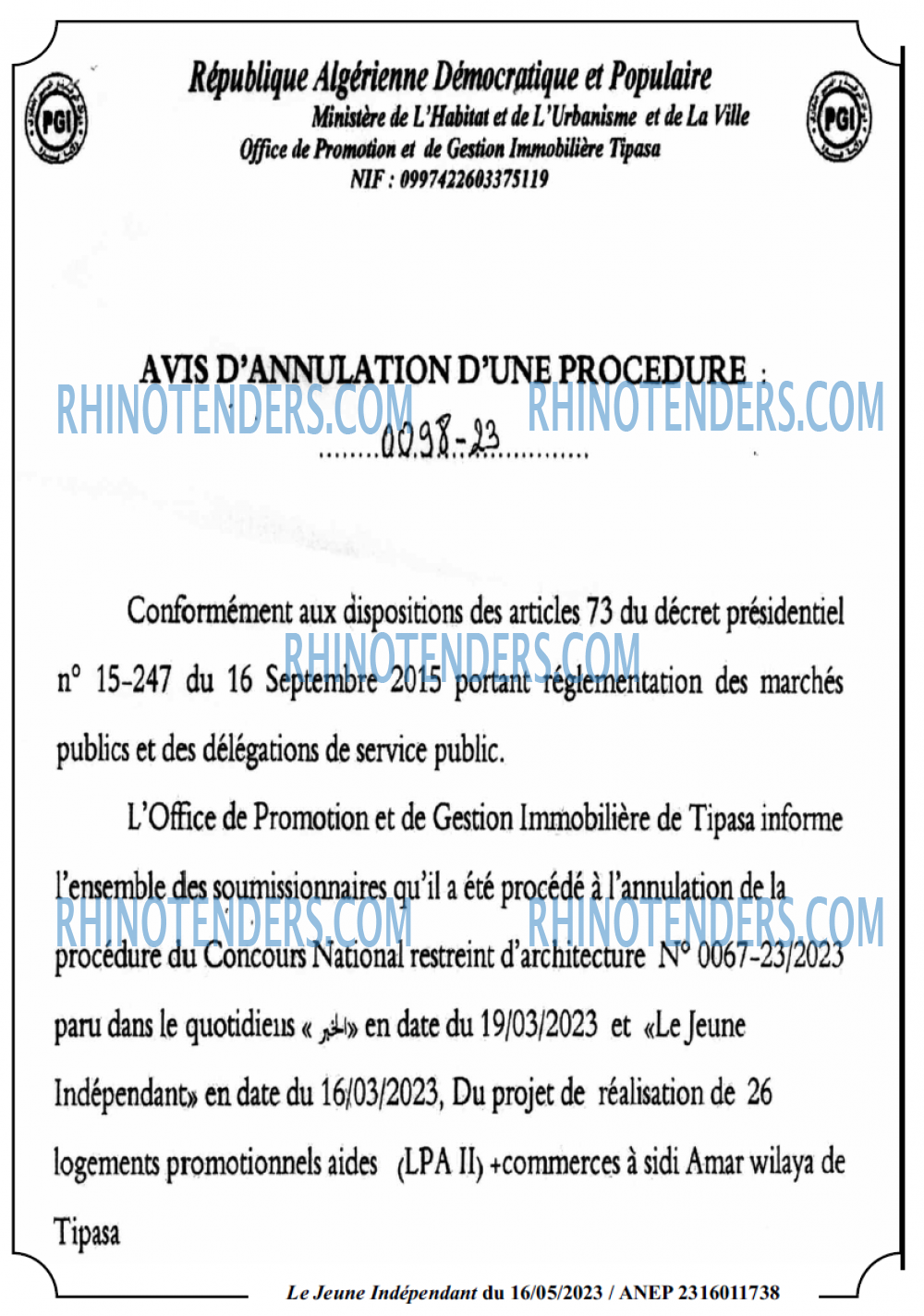 Le jeune indépendant
