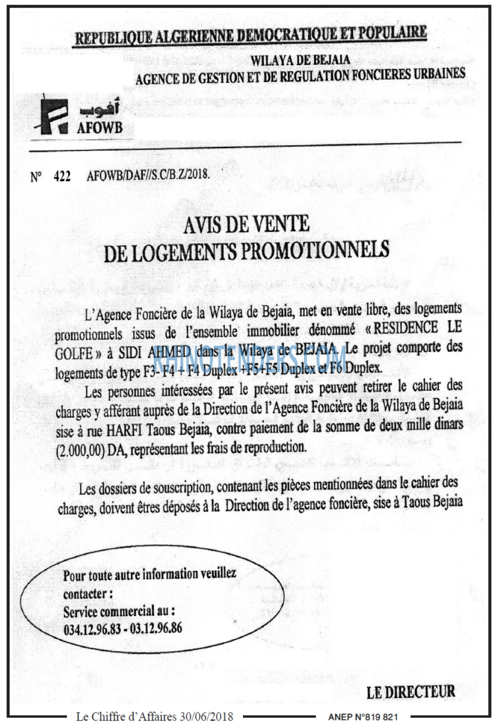 Le Chiffre d'Affaires
