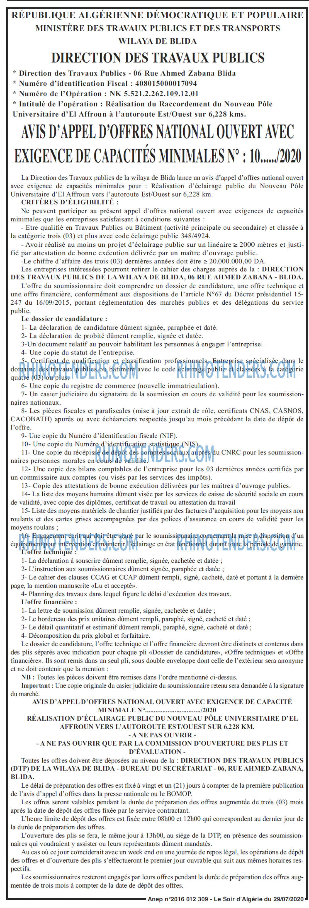LE SOIR D'ALGERIE