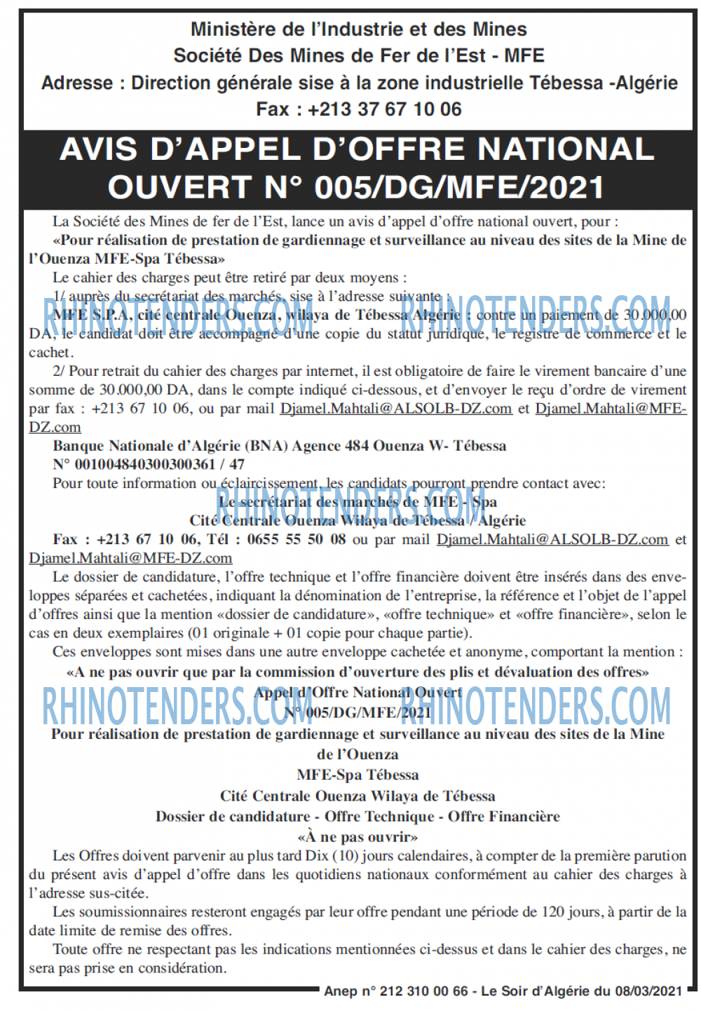 LE SOIR D'ALGERIE