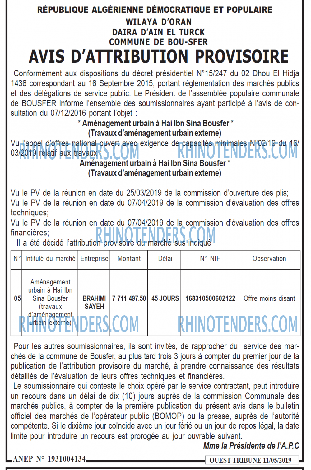 ouest TRIBUNE