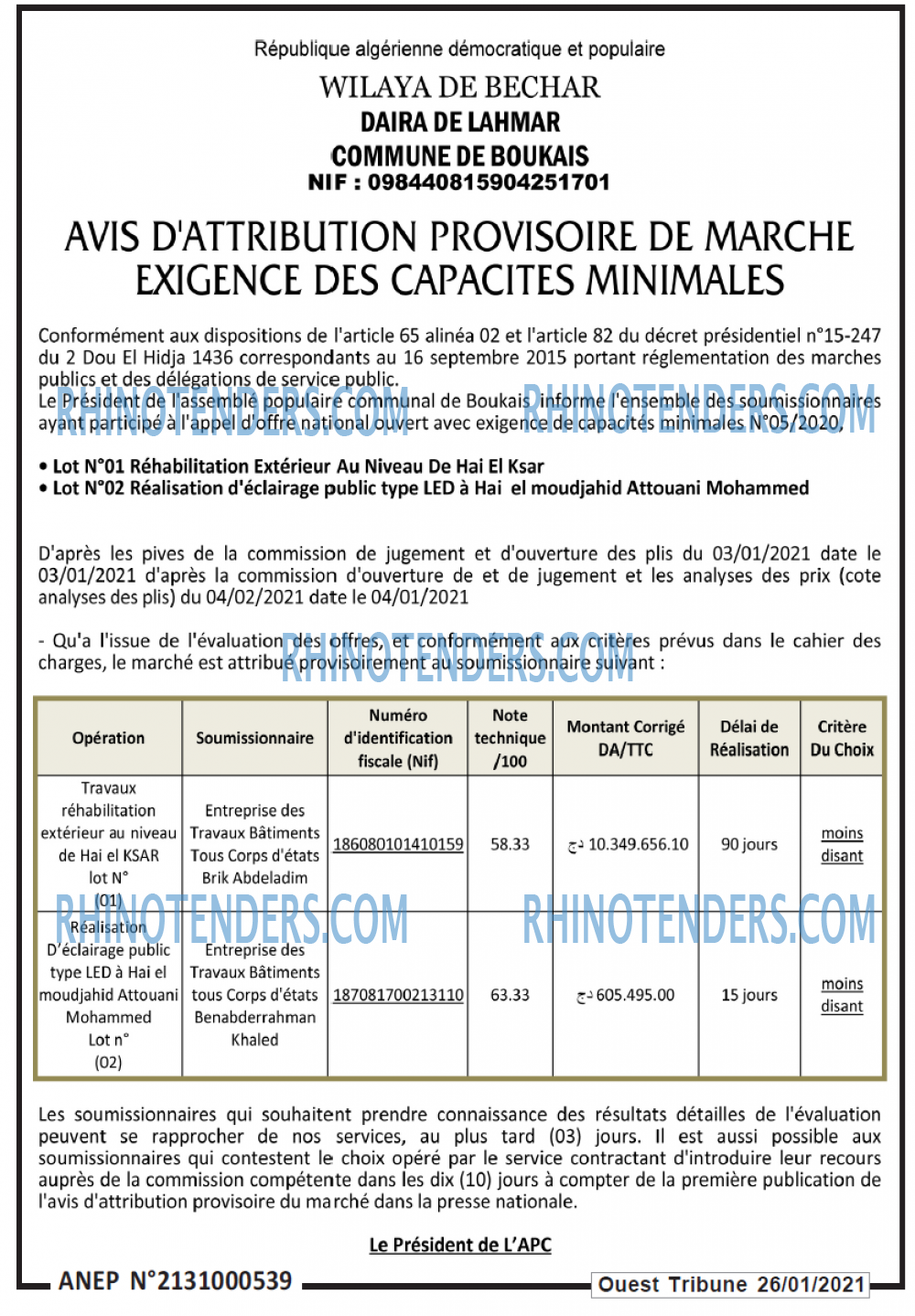 ouest TRIBUNE