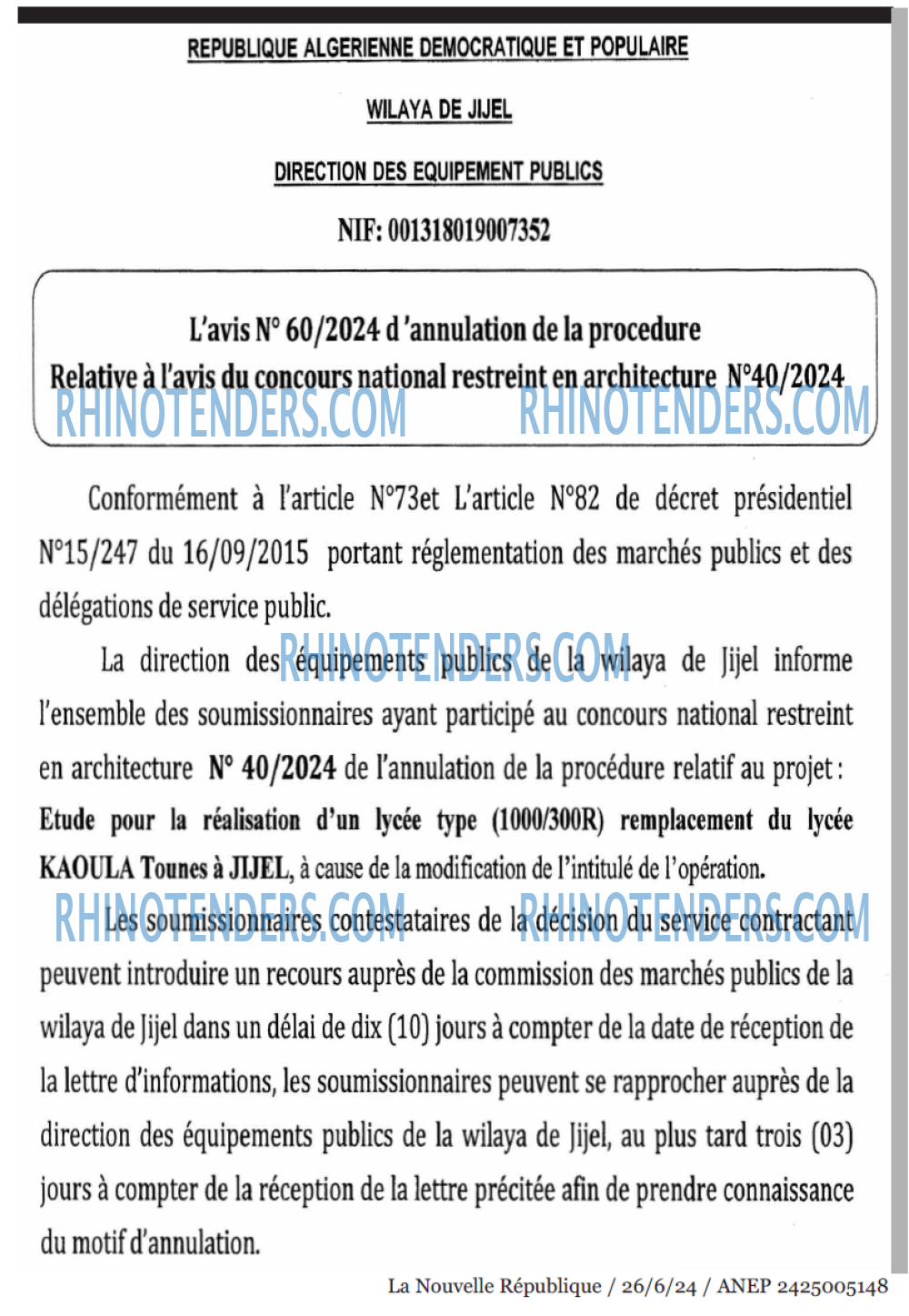 NOUVELLE REPUBLIQUE