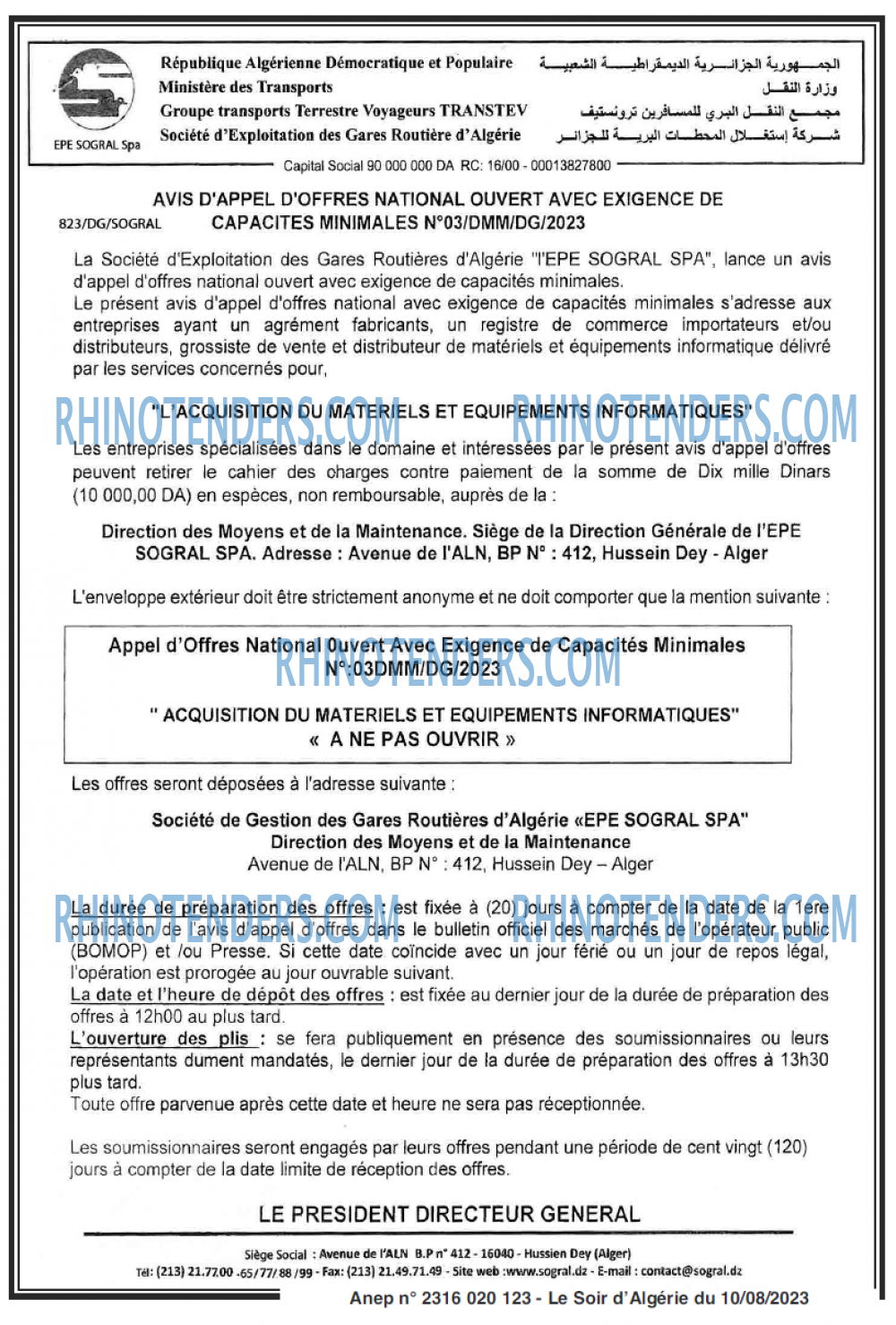LE SOIR D'ALGERIE