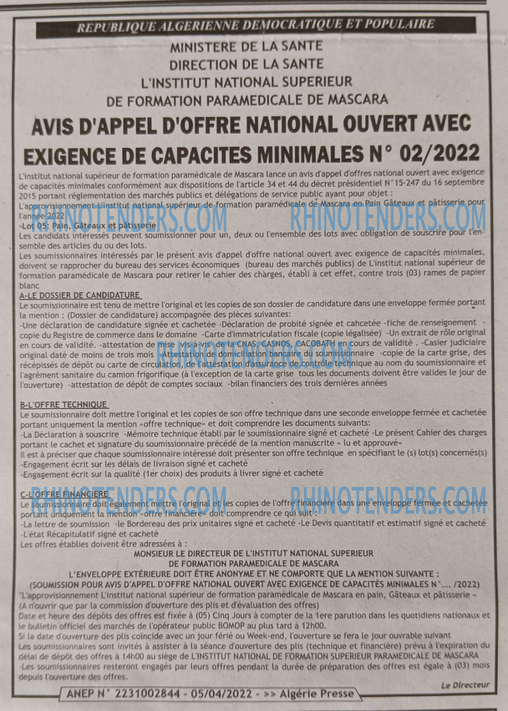 ALGERIE PRESSE