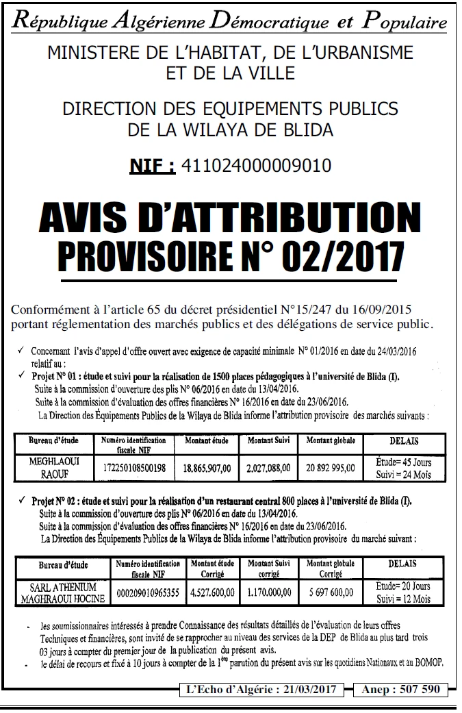 L'ECHO D'ALGERIE