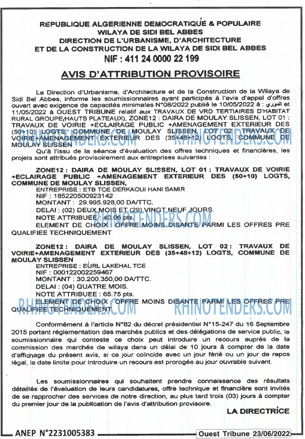 ouest TRIBUNE