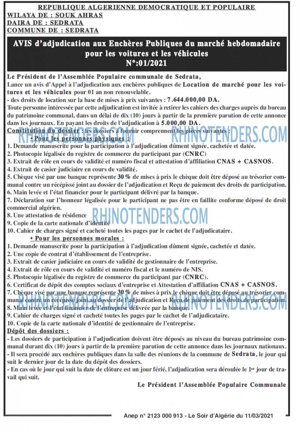 LE SOIR D'ALGERIE