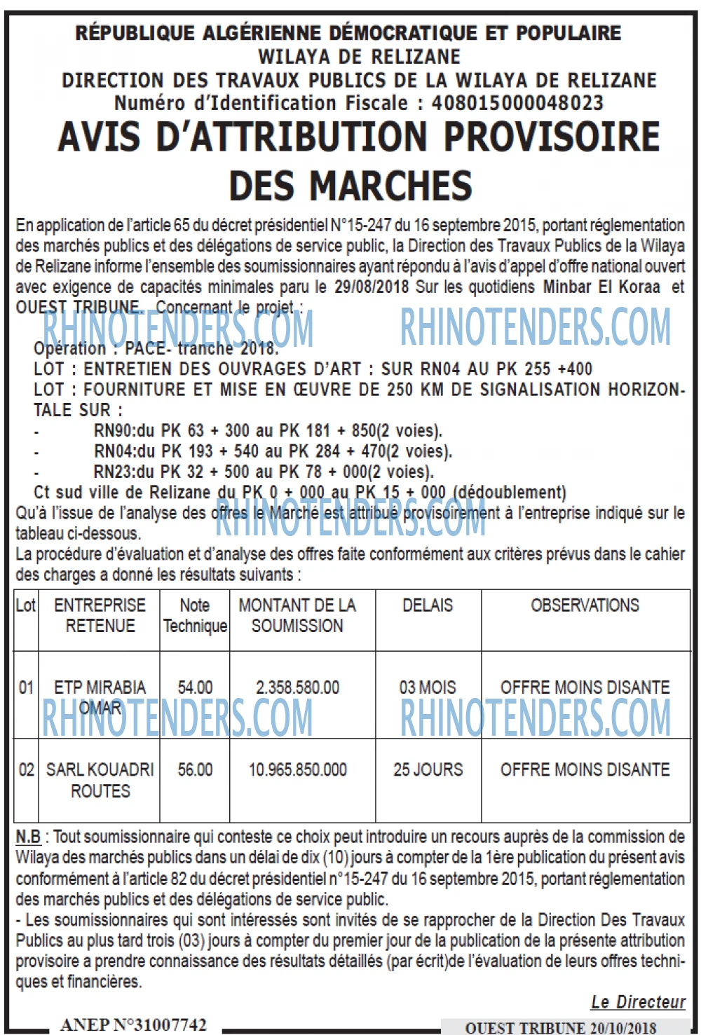 ouest TRIBUNE