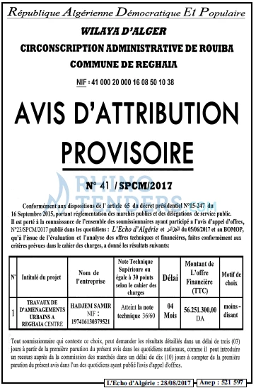 L'ECHO D'ALGERIE