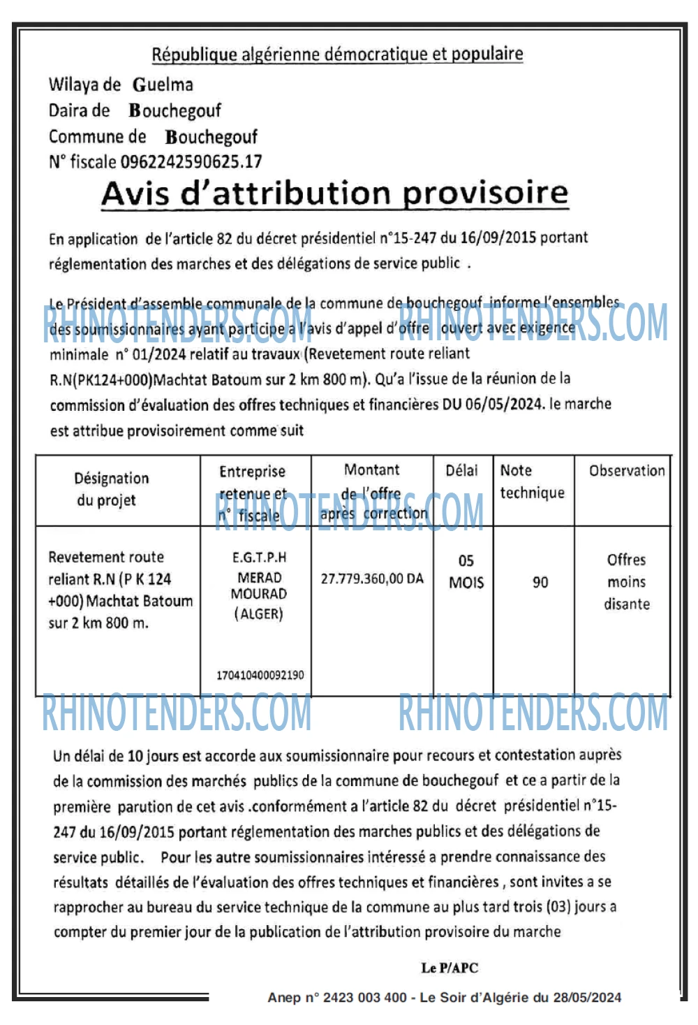 LE SOIR D'ALGERIE