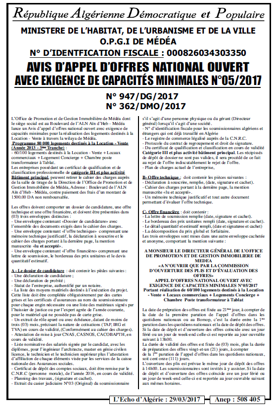 L'ECHO D'ALGERIE