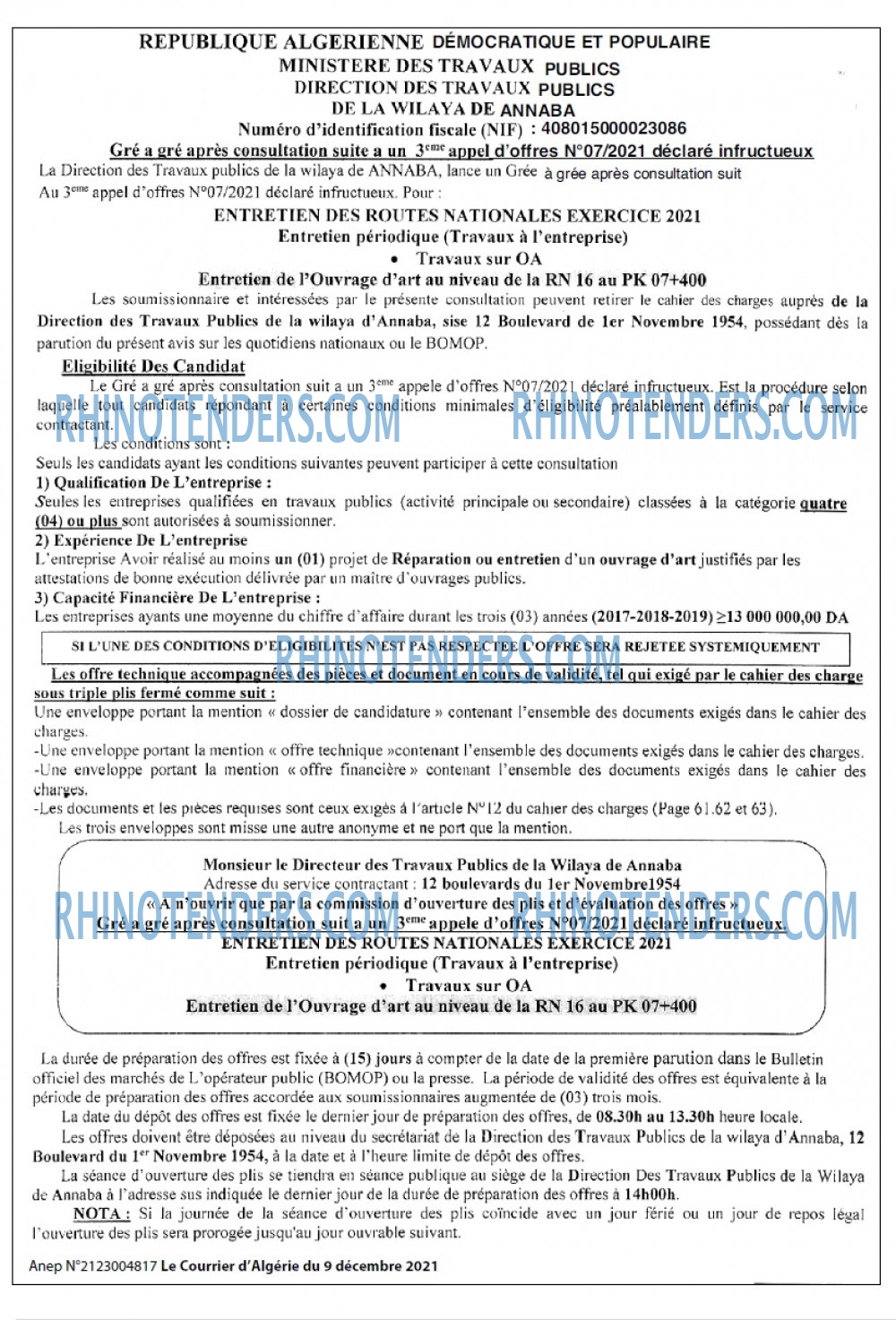 Le Courrier d'Algerie