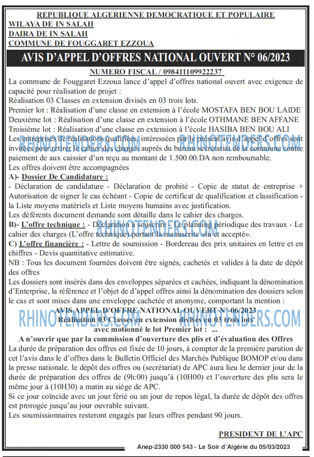 LE SOIR D'ALGERIE