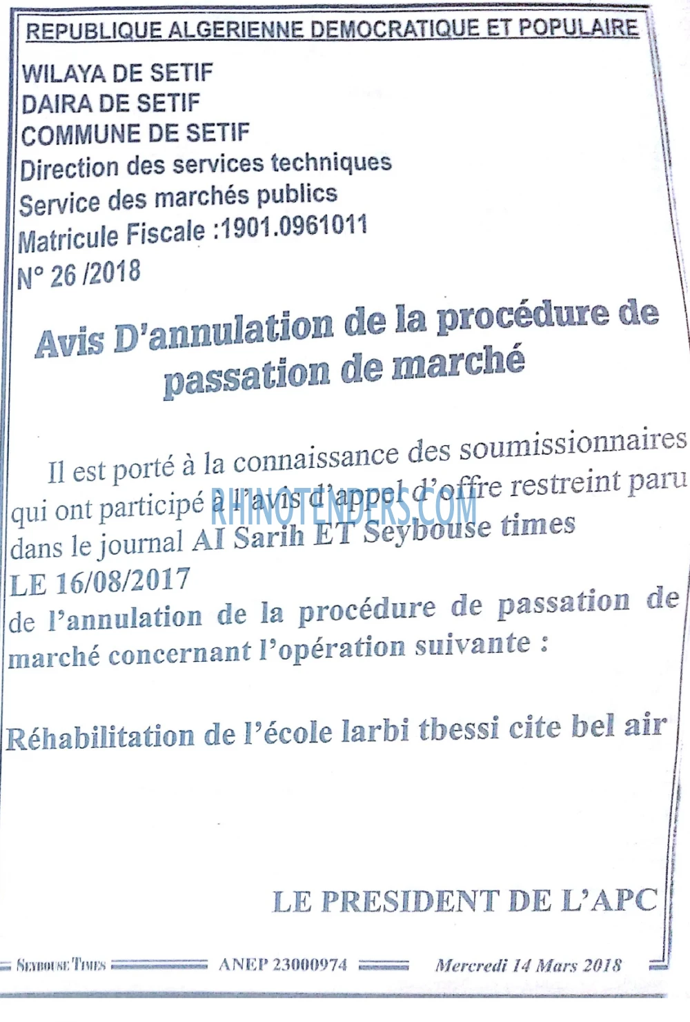 SEYBOUSSE TIMES
