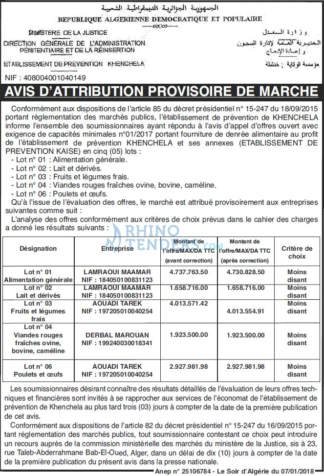 LE SOIR D'ALGERIE
