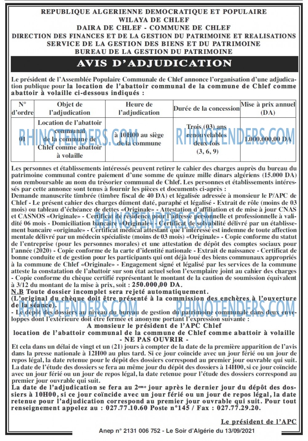 LE SOIR D'ALGERIE